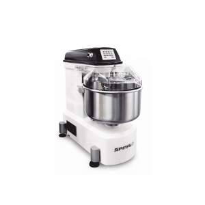 Amasadora espiral 60 kg profesional para panadería vista frontal con cuba y espiral de amasado