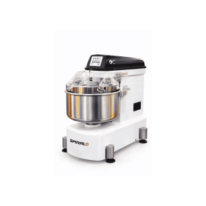 Amasadora espiral 50 kg profesional para panadería vista frontal con cuba y espiral de amasado